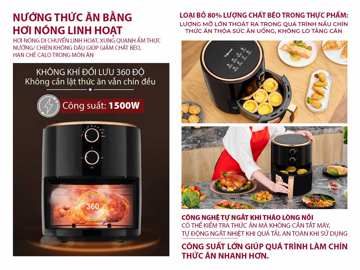 Đặc điểm nổi bật của nồi chiên không dầu Fujihome A5B