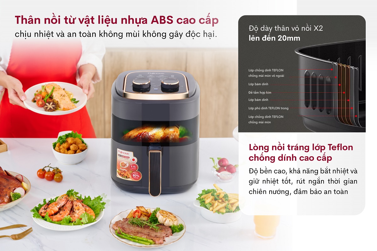 Đặc điểm nổi bật của nồi chiên không dầu Fujihome A5GG