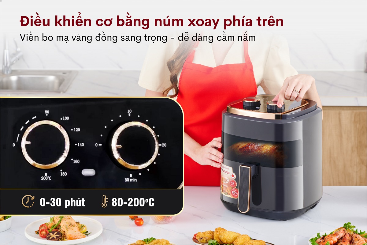 Đặc điểm nổi bật của nồi chiên không dầu Fujihome A5GG