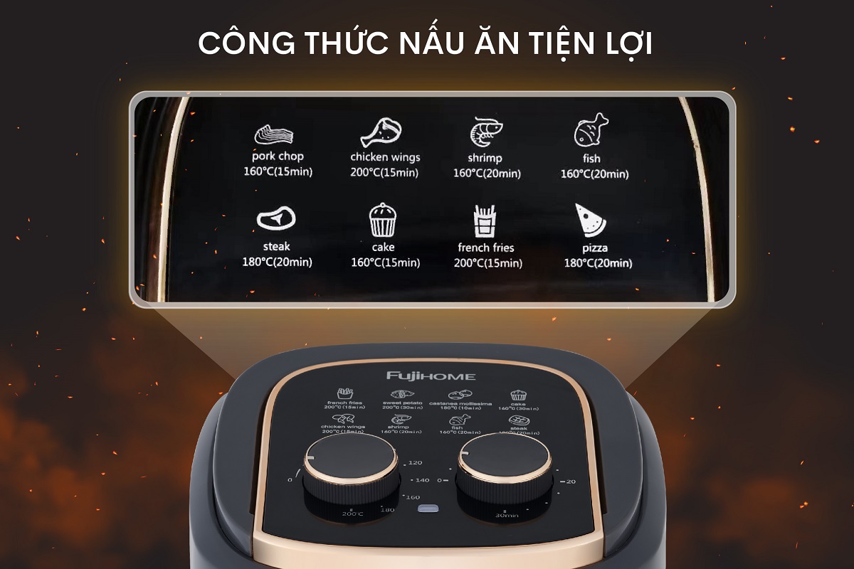 Đặc điểm nổi bật của nồi chiên không dầu Fujihome A5GG