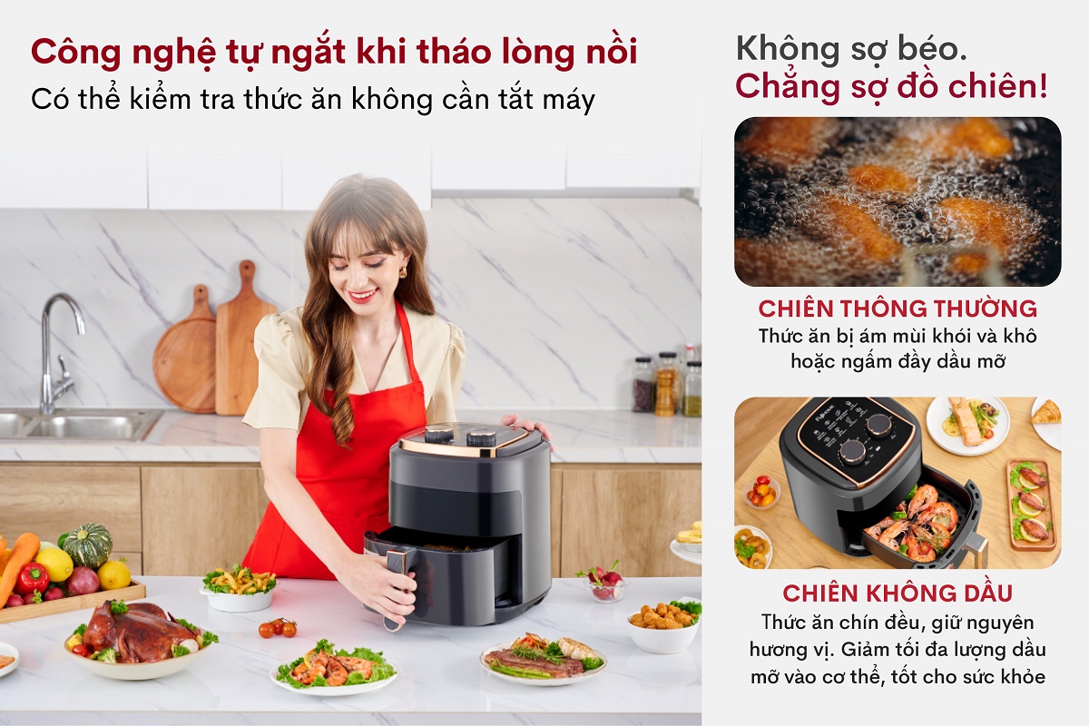 Đặc điểm nổi bật của nồi chiên không dầu Fujihome A5GG