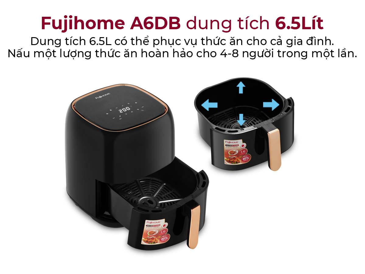 Đặc điểm nổi bất của nồi chiên không dầu Fujihome A6DB