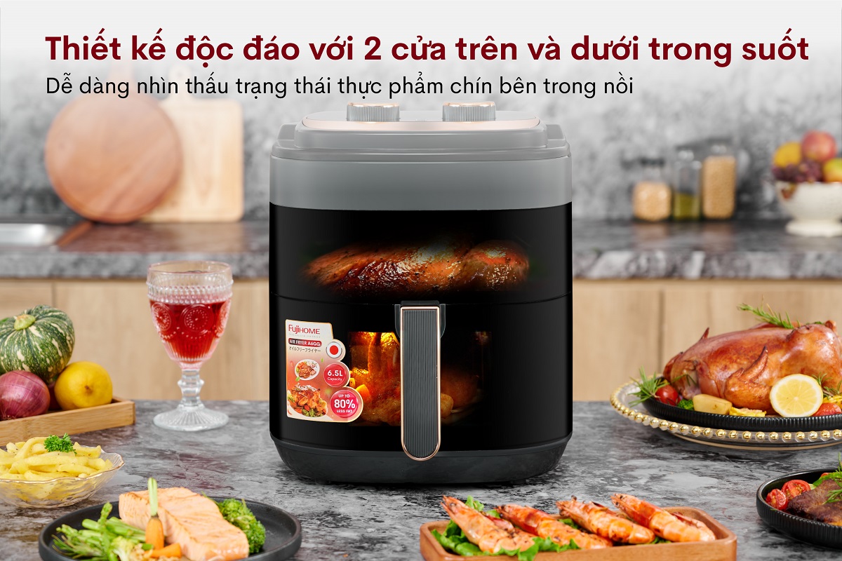 Tính năng tiện ích của nồi chiên không dầu Fujihome A6GG 6,5Lít
