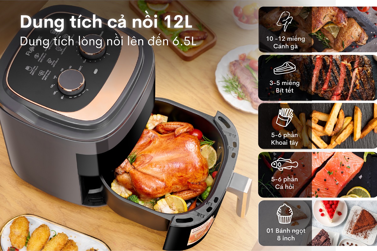 Ưu điểm nổi bật của Nồi chiên không dầu Fujihome A6GG 6,5Lít