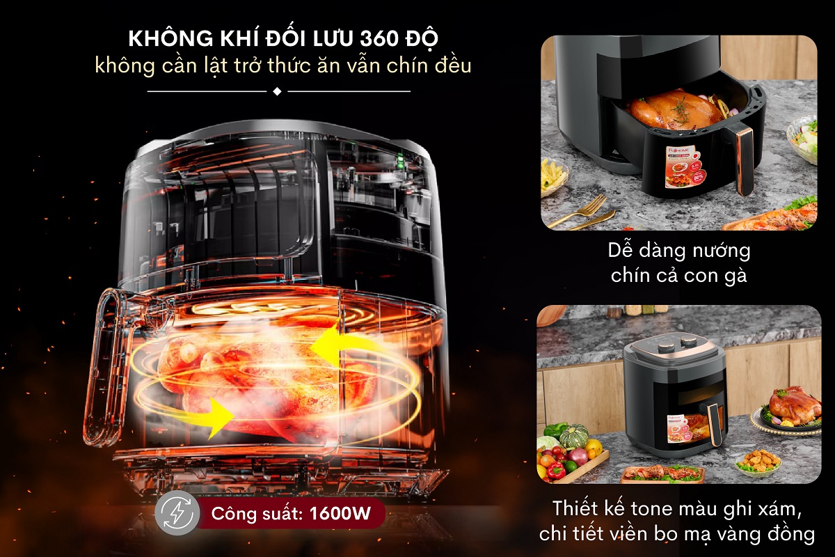 Ưu điểm nổi bật của Nồi chiên không dầu Fujihome A6GG 6,5Lít