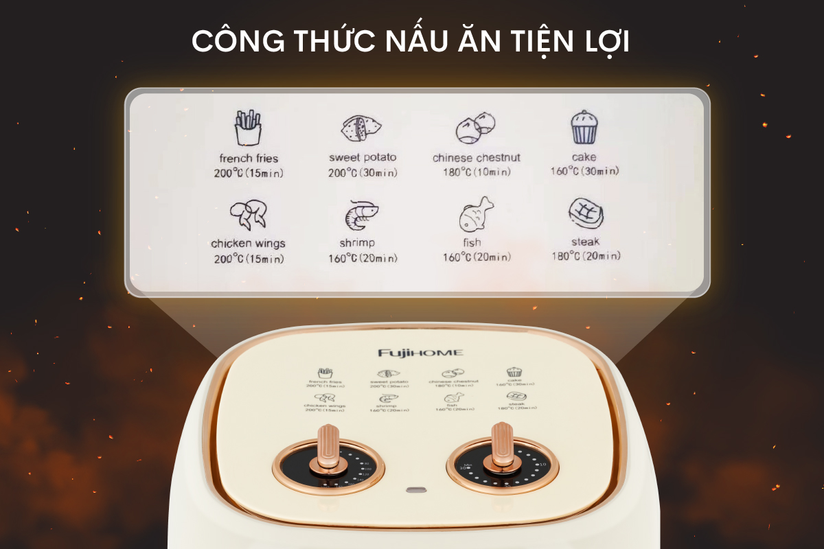 Ưu điểm nổi bật của nồi chiên không dầu Fujihome A6W 6,5Lít