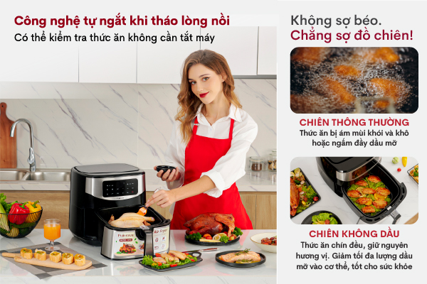 Đặc điểm nổi bật của nồi chiên không dầu Fujihome A7D