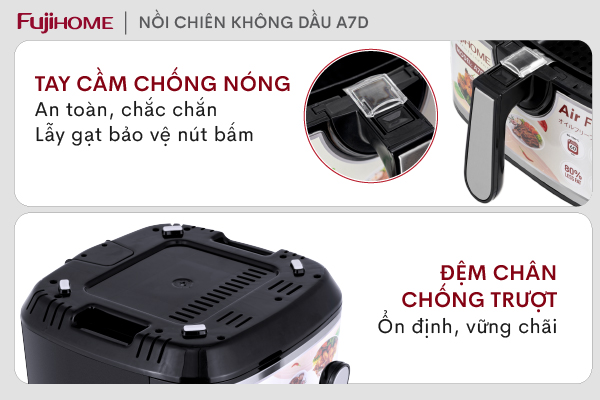 Đặc điểm nổi bật của nồi chiên không dầu Fujihome A7D