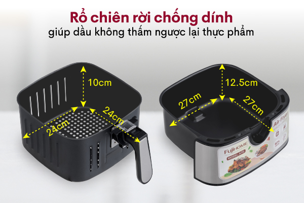 Đặc điểm nổi bật của nồi chiên không dầu Fujihome A7D