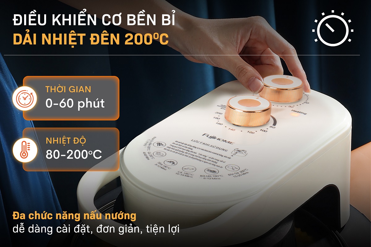 Ưu điểm nổi bật của nồi chiên không dầu Fujihome AG6 6Lít