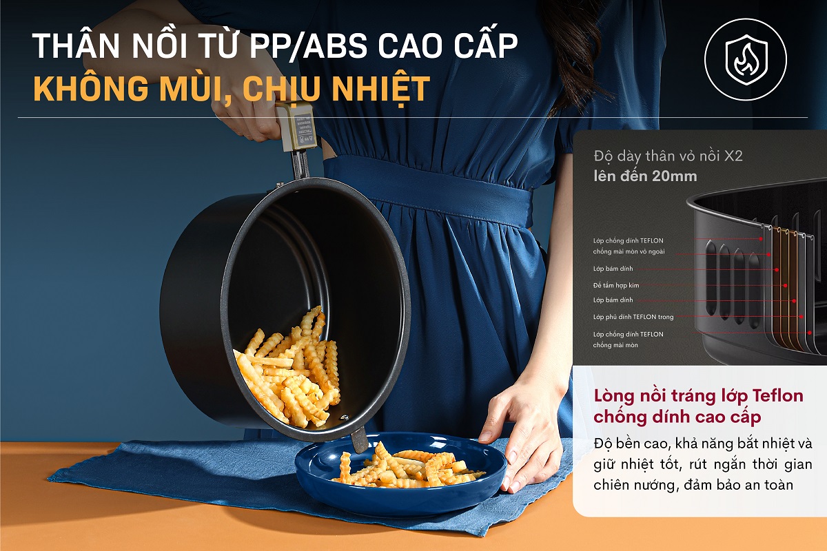 Ưu điểm nổi bật của nồi chiên không dầu Fujihome AG6 6Lít
