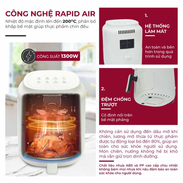 Đặc điểm nổi bật của nồi chiên không dầu mini Fujihome A3