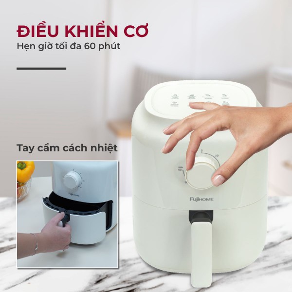 Đặc điểm nổi bật của nồi chiên không dầu mini Fujihome A3