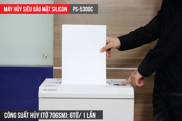 Máy hủy tài liệu văn phòng siêu bảo mật Silicon PS-5300C