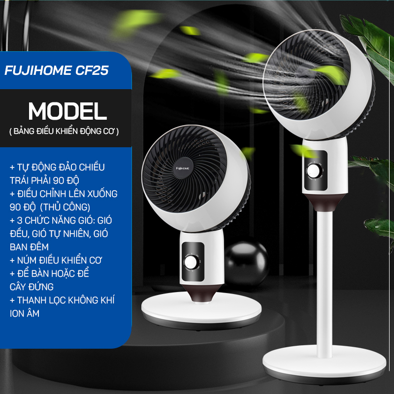 quạt đối lưu không khí Fujihome CF-25 (điều khiển cơ)
