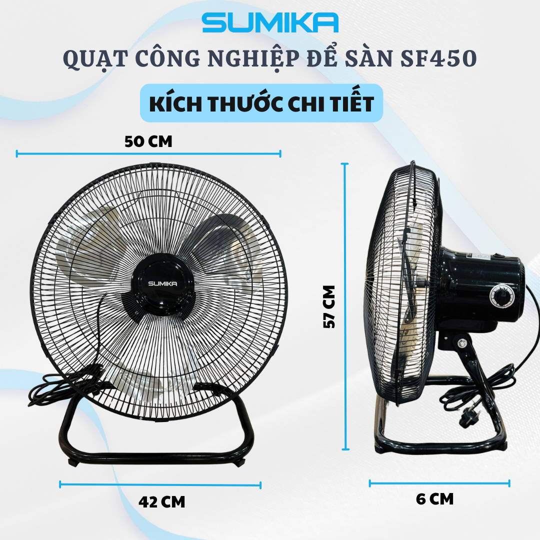 Đặc điểm nổi bật của quạt công nghiệp để sàn Sumika SF450