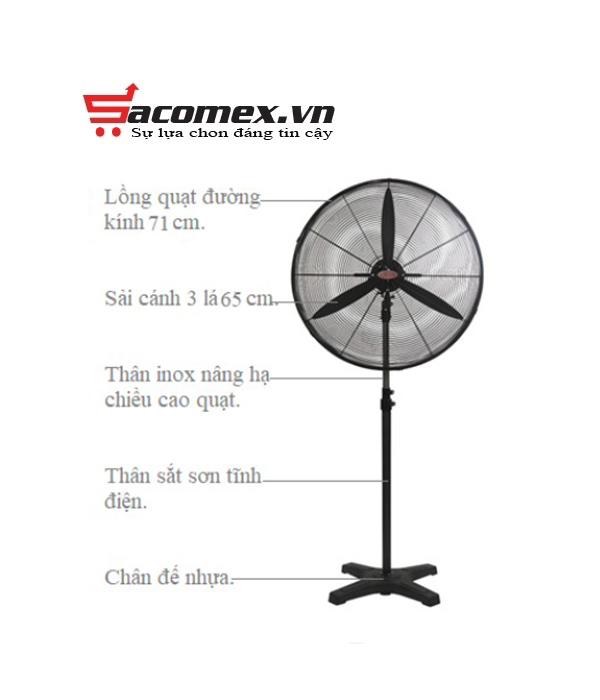 Ưu điểm nổi bật của quạt đứng công nghiệp Lifan Đ-26CX