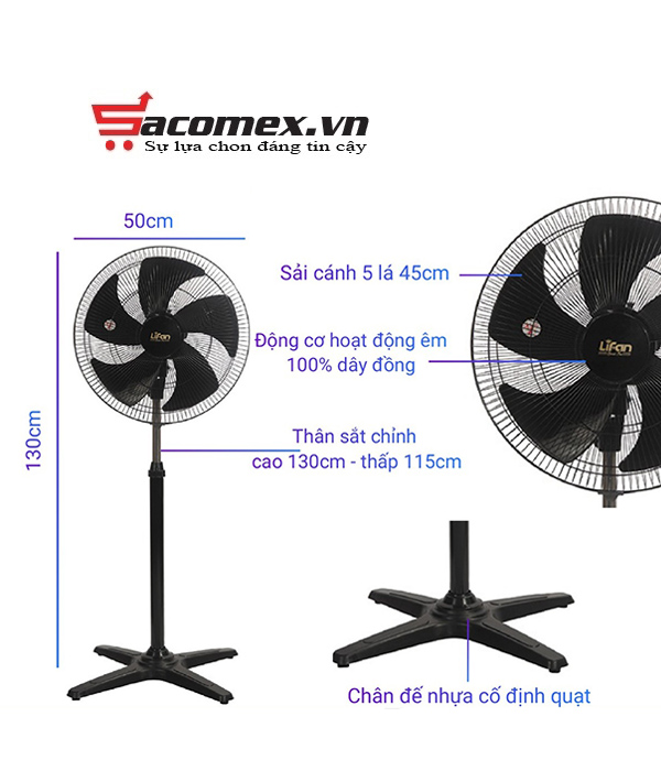 Ưu điểm nổi bật của quạt đứng công nghiệp Lifan Đ-18CXN