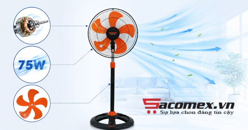 Những đặc điểm thiết kế và công nghệ nổi bật của quạt đứng Senko DCN1801 75W