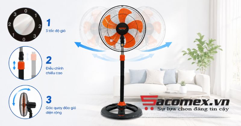 Những đặc điểm thiết kế và công nghệ nổi bật của quạt đứng Senko DCN1801 75W
