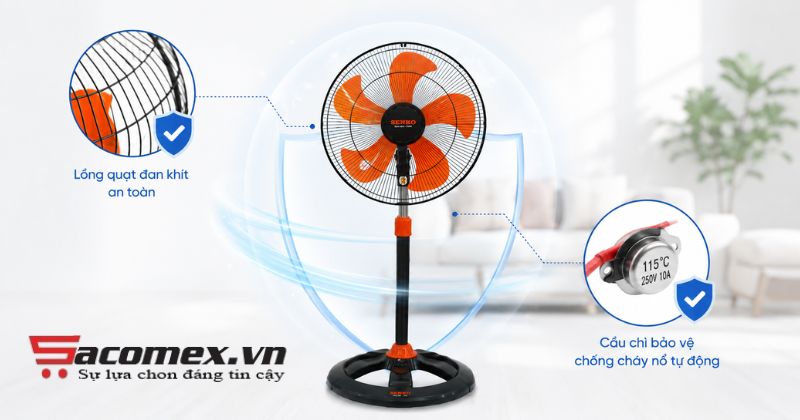 Những đặc điểm thiết kế và công nghệ nổi bật của quạt đứng Senko DCN1801 75W