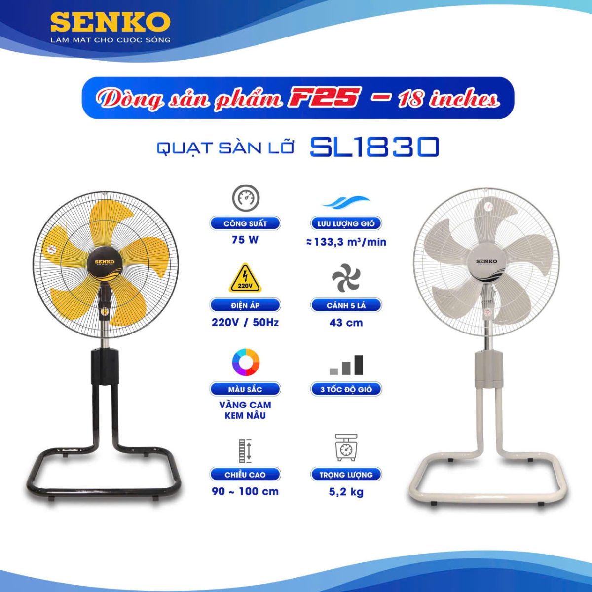 Ưu điểm nổi bật của Quạt sàn lỡ Senko SL1830