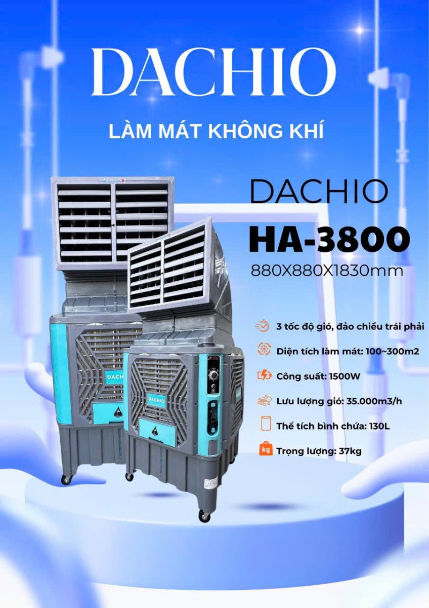 Ưu điểm nổi bật quạt làm mát khủng long Tomoko HA-3800 130L (nhôm)