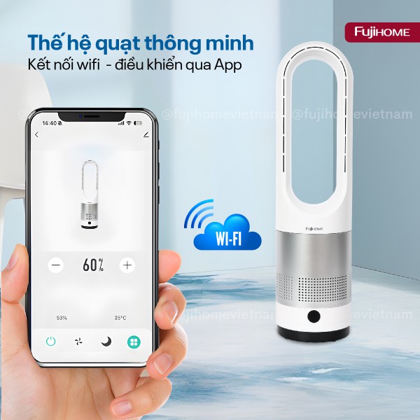 Ưu điểm nổi bật của quạt không cánh mini, lọc không khí khử khuẩn Anion + UV kết nối WIFI Fujihome BF18