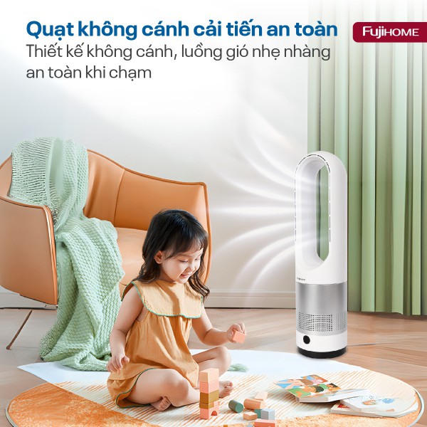 Ưu điểm nổi bật của quạt không cánh mini, lọc không khí khử khuẩn Anion + UV kết nối WIFI Fujihome BF18