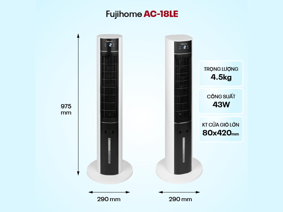 Giới thiệu quạt tháp hơi nước cao cấp Fujihome AC-18LE