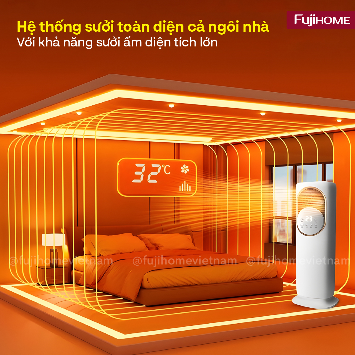 Giới thiệu quạt làm mát, sưởi ấm và tạo ẩm 4 mùa Fujihome AC01