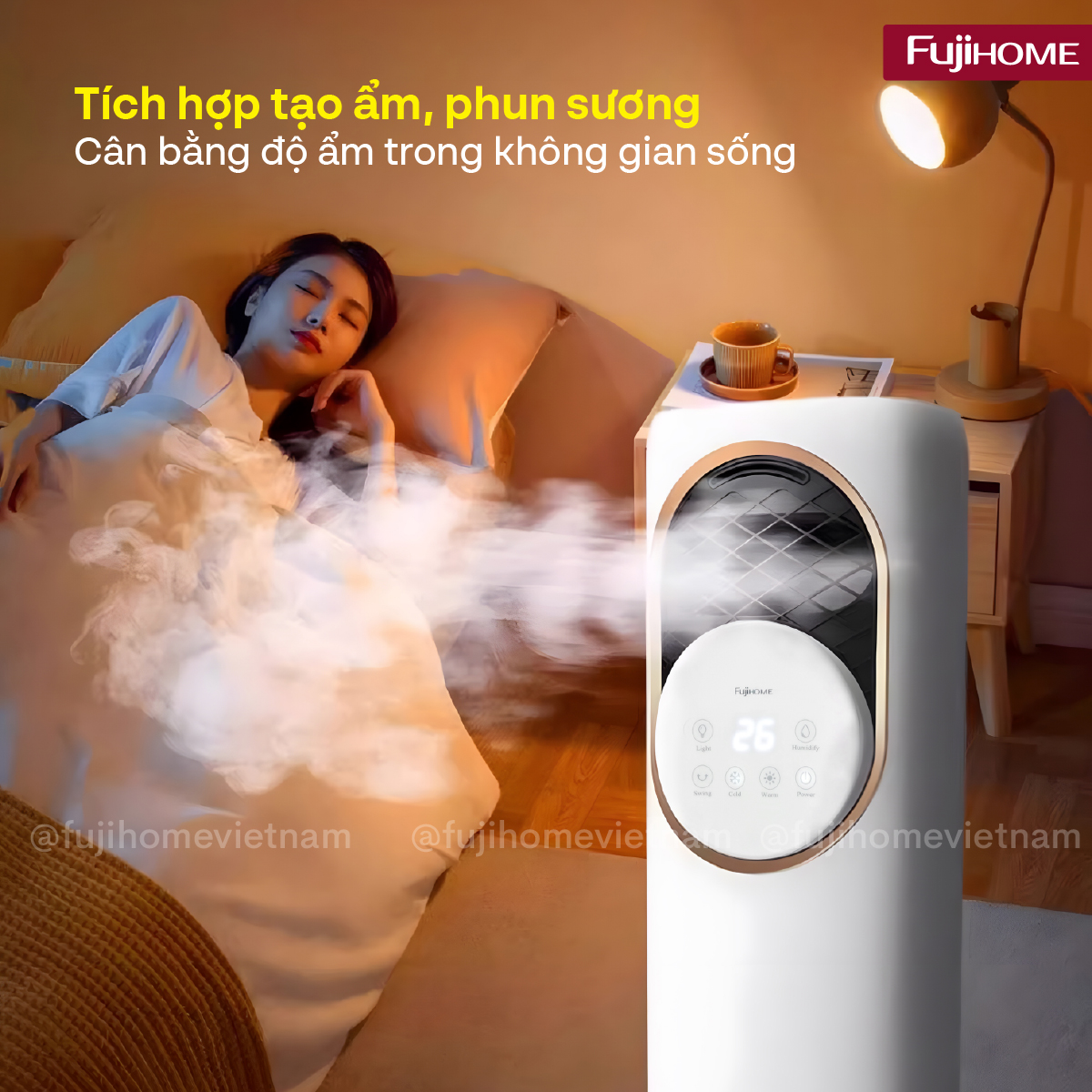 Giới thiệu quạt làm mát, sưởi ấm và tạo ẩm 4 mùa Fujihome AC01