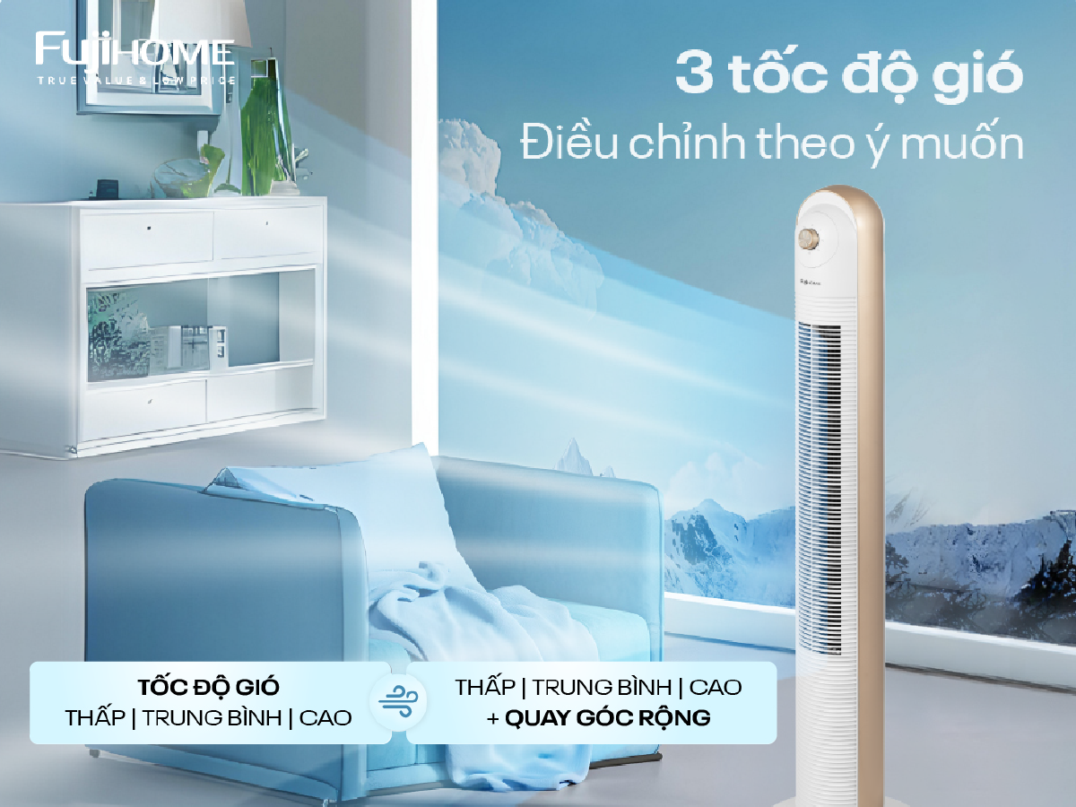Đặc điểm nổi bật của quạt tháp cao cấp Fujihome TF-13EM