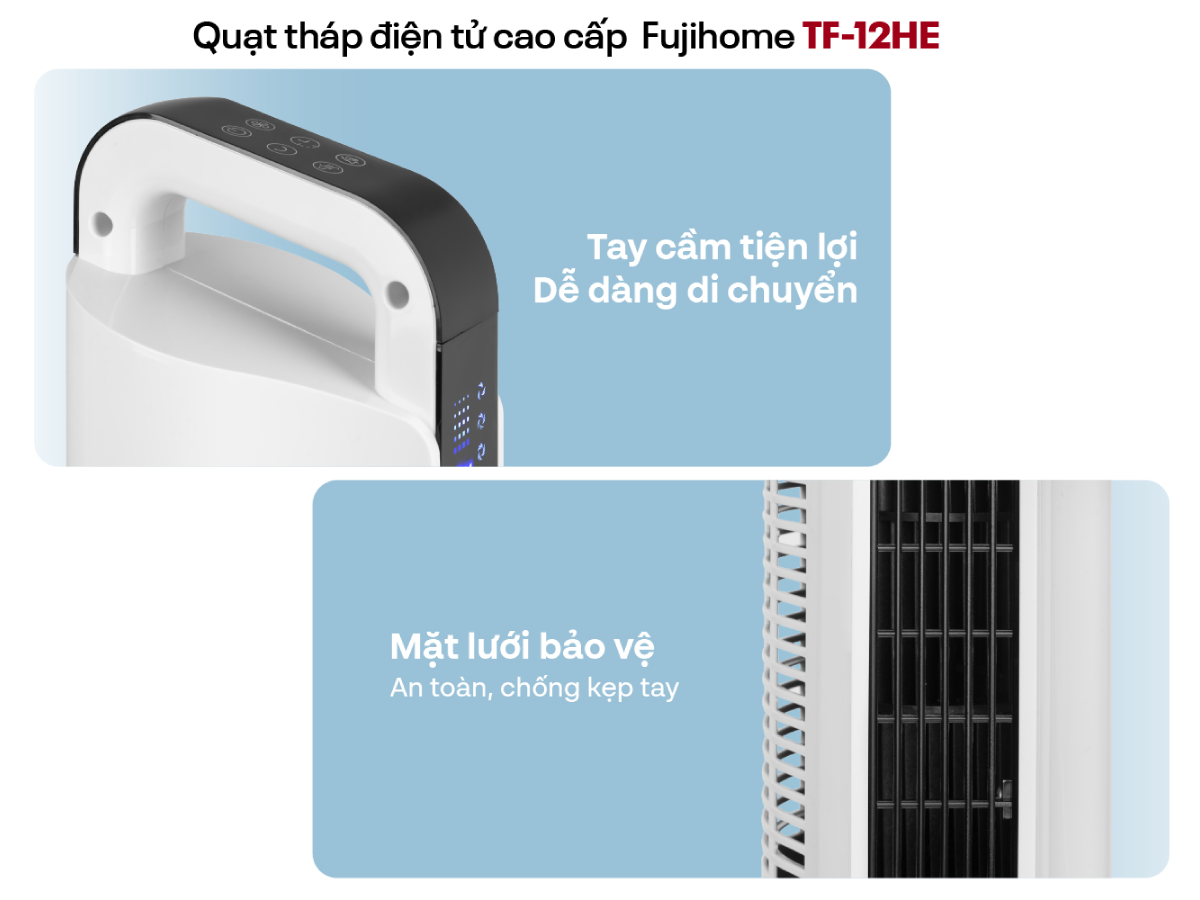 Đặc điểm nổi bật của quạt tháp điện tử cao cấp Fujihome TF-12HE