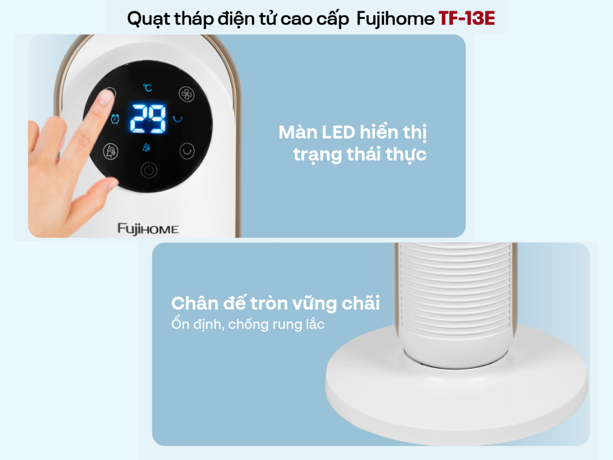 Đặc điểm nổi bật của quạt tháp điện tử cao cấp Fujihome TF-13E