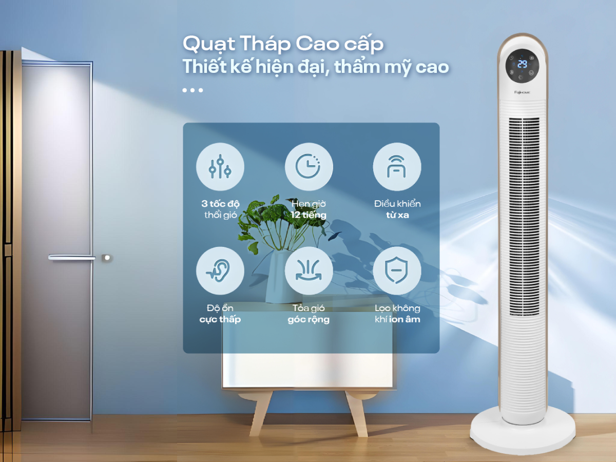 Đặc điểm nổi bật của quạt tháp điện tử cao cấp Fujihome TF-13E