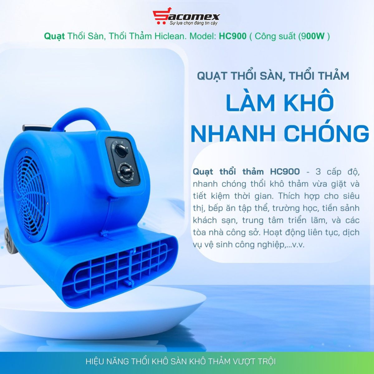 Giới thiệu về quạt thổi sàn HiClean HC900