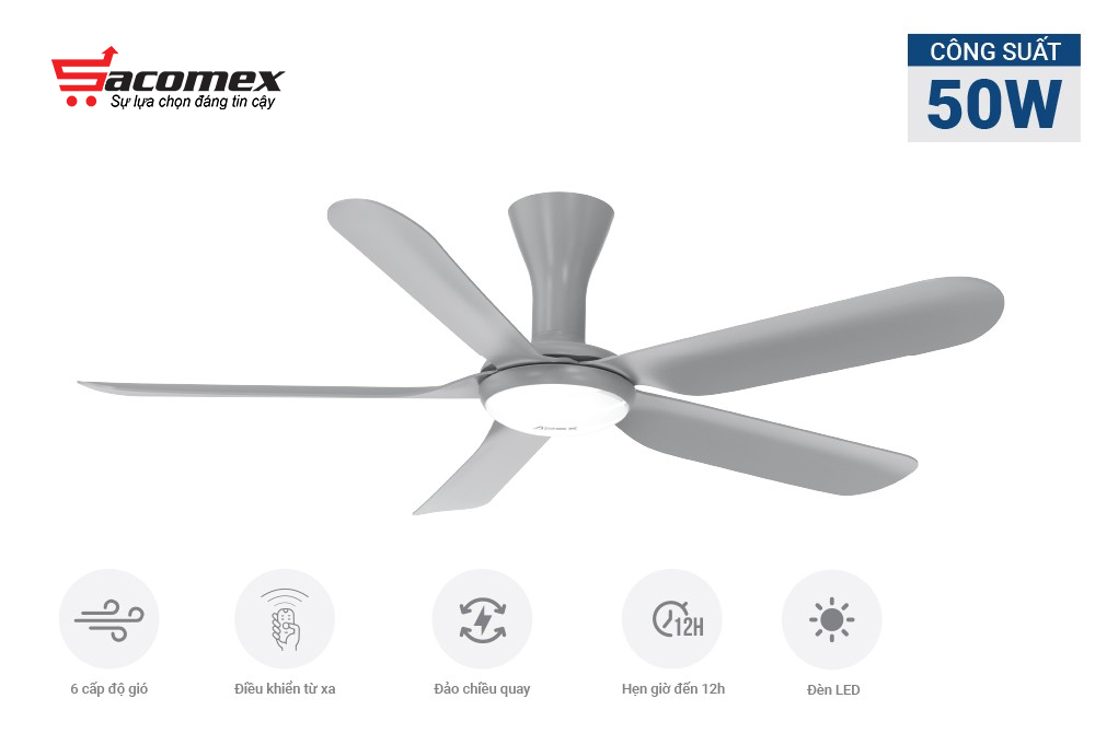 Giới thiệu về quạt trần 5 cánh Sunhouse APEX APF7683G