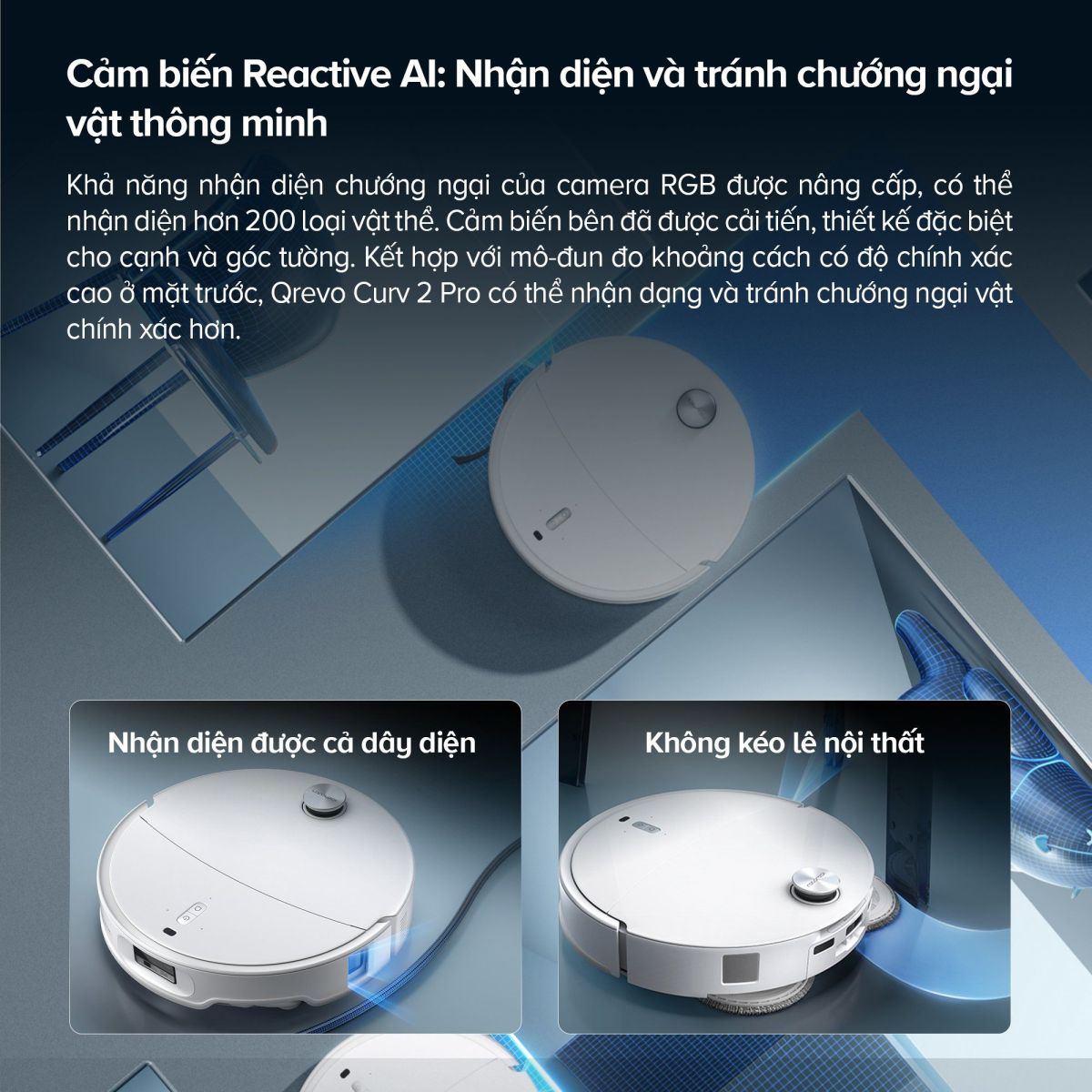 Ưu điểm nổi bật của Robot hút bụi lau nhà Roborock QRevo Curv 2 Pro