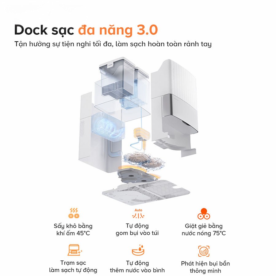 Ưu điểm nổi bật của Robot hút bụi lau nhà Roborock QRevo Edge 5V1