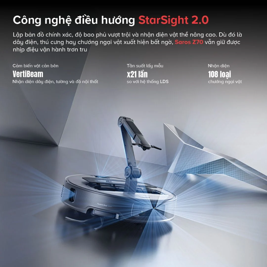 Đặc điểm nổi bật của robot hút bụi lau nhà Roborock Saros Z70