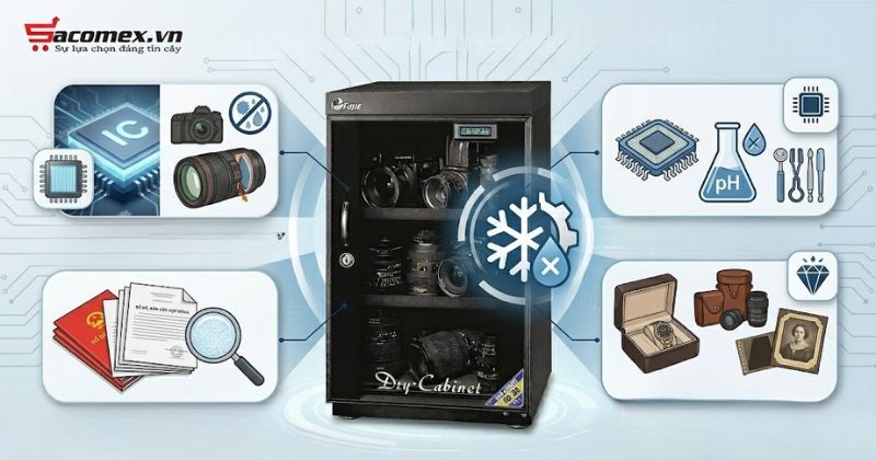 ủ chống ẩm Fujie AD080 bảo quản đa dạng thiết bị và vật dụng
