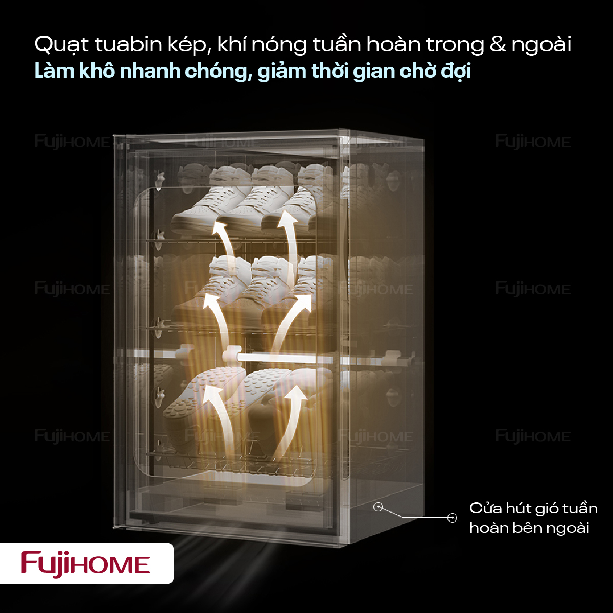 tủ sấy giày dép khử khuẩn Fujihome SD68