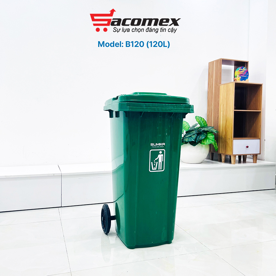 Giới thiệu về thùng rác nhựa công nghiệp Sumika B120 120L