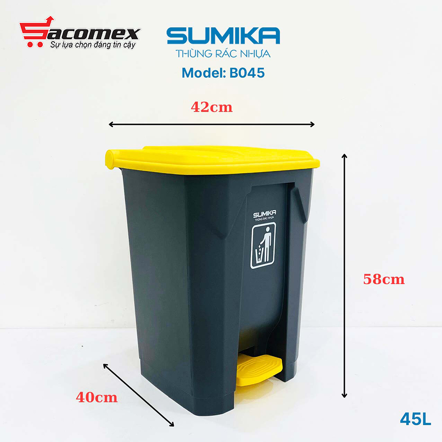 Đặc điểm nổi bật của thùng rác nhựa Sumika B045
