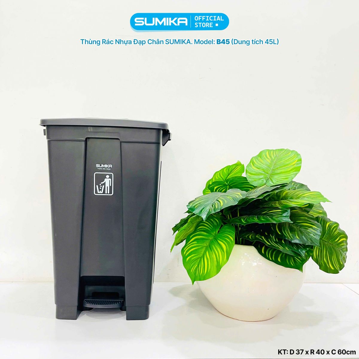 thùng rác nhựa Sumika B45