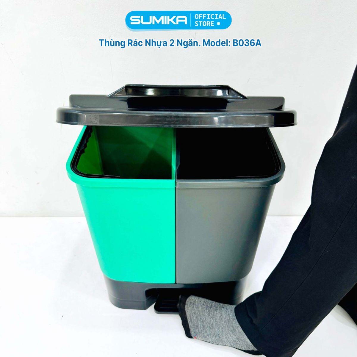 Đặc điểm nổi bật của thùng rác nhựa đạp chân Sumika B036A