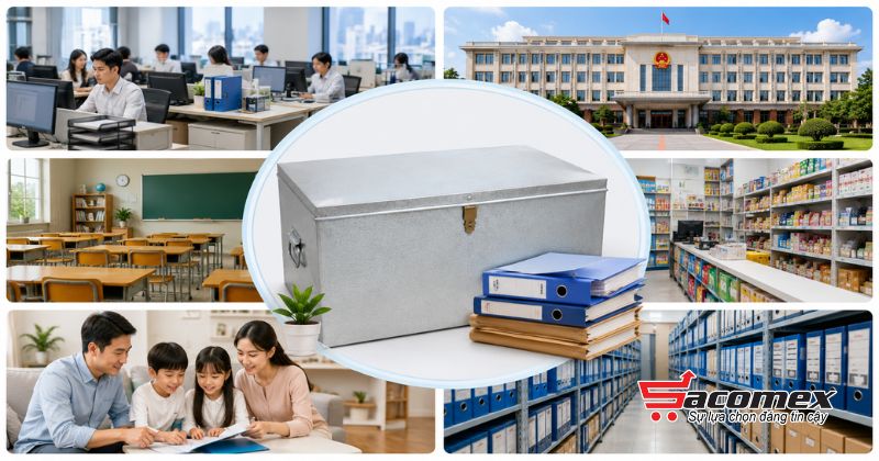 Thùng đựng hồ sơ 60cm x 37cm x 26cm (4 zem) phù hợp với nhiều nhu cầu sử dụng