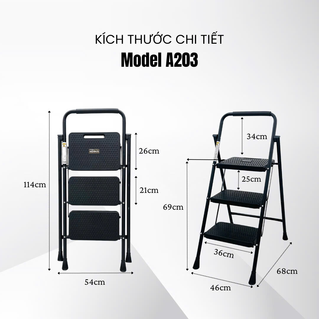 Đặc điểm nổi bật của thang ghế gia đình 03 bậc Sumika A203