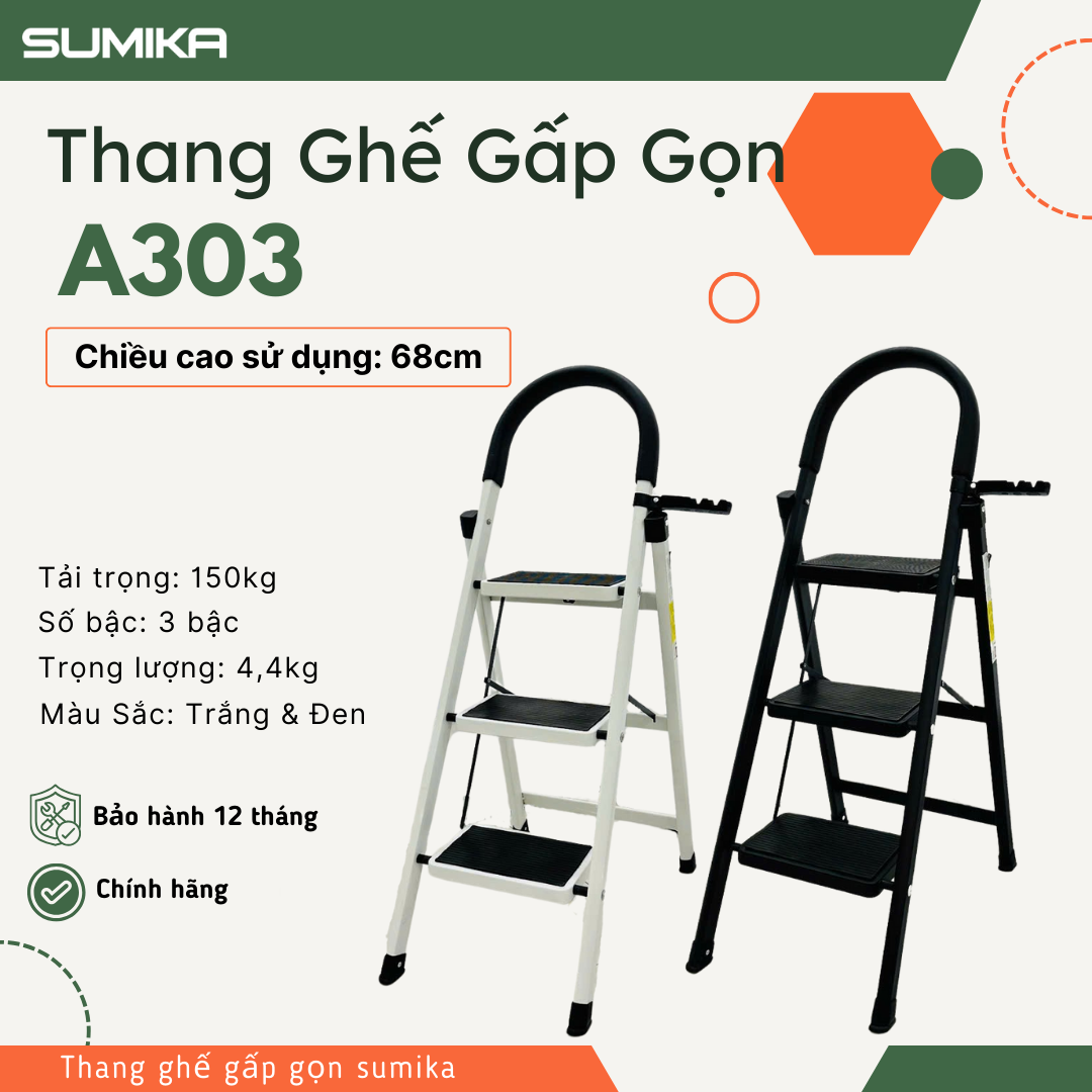 Ưu điểm nổi bật của thang ghế gia đình 03 bậc Sumika A303